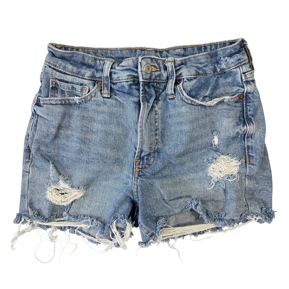Old Navy OG Short High Rise Distressed Denim Cut Off Shorts Blue Womens 2 Boho